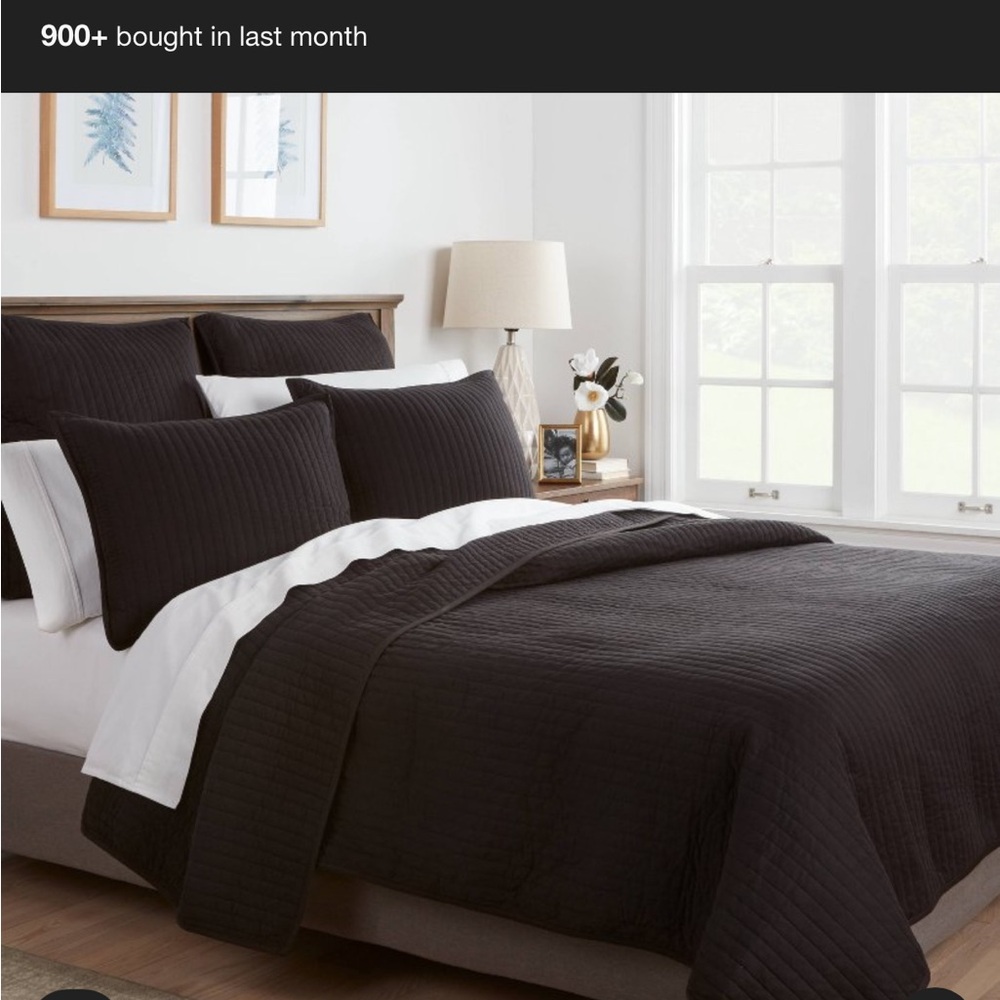 Threshold Black Quilt Set with White Reverse